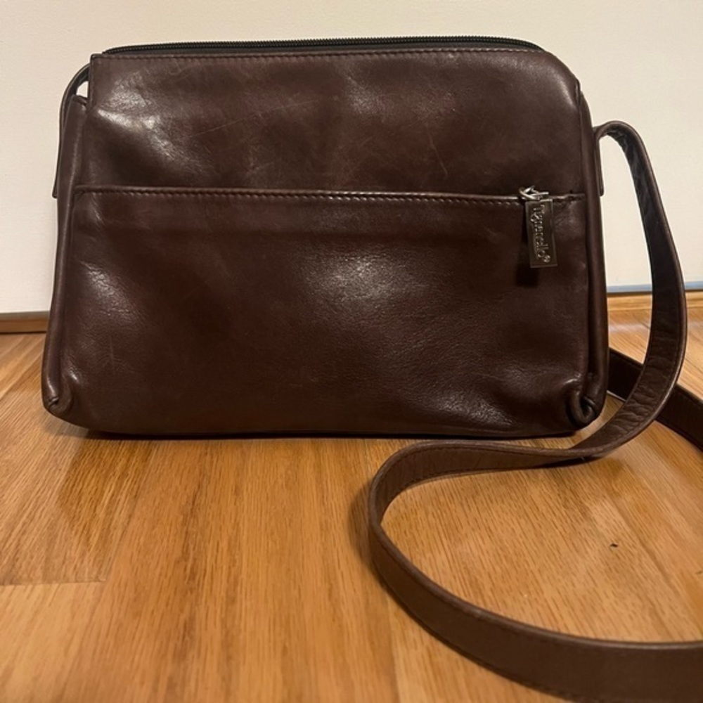 Vintage Genuine Leather Tignanello Brown Crossbody Purse